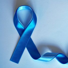 Blue ribbon representing prostate cancer awareness.  